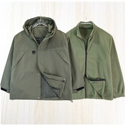 Мужской комплект из двух предметов, простая ветрозащитная повседневная куртка с капюшоном