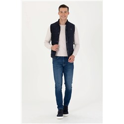 Erkek Lacivert Deri Ceket