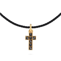 Колье-чокер Квадро (кристаллы SW темно-серые; покрытие золото) 38-45см, Есть комплект