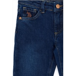 Kız Çocuk Koyu Mavi Jean Pantolon
