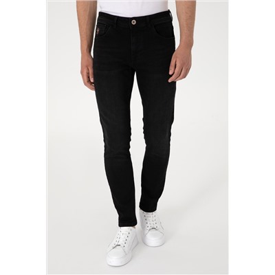 Erkek Siyah Slim Fit Jean Pantolon