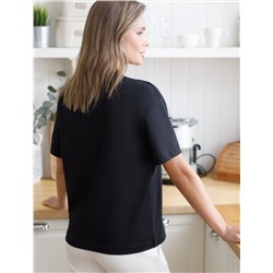 Футболка с принтом свободная эластичная из премиального хлопка