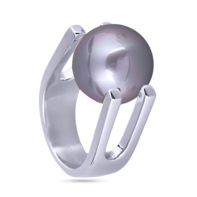 Кольцо (Майорка 14мм серо-голубая; покрытие родий), Есть комплект