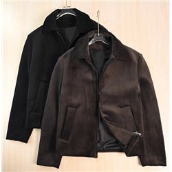 Мужская зимняя куртка из толстого теплого бархата с отворотами на молнии