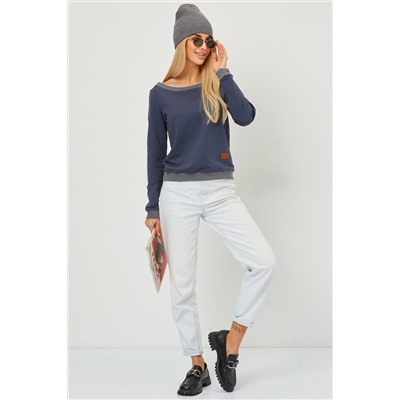 Кофта лодочка женская с округлым вырезом