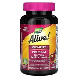 Nature's Way, Alive! Women's Premium Gummy Multivitamin, Grape, Cherry & Blueberry Acai, 75 Gummies