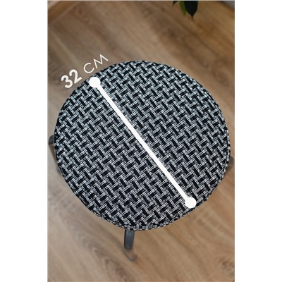 Набор сидушек на круглый табурет 4 шт Плетенка черный