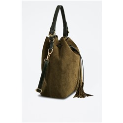 Bolso saco de piel Jila Verde botella