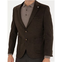 Kahverengi Ekstra Slim Fit Spor Ceket