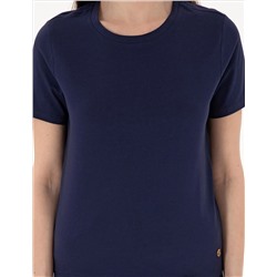 Lacivert Regular Fit Bisiklet Yaka Basic Tişört