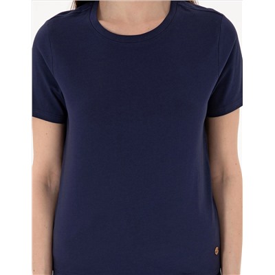 Lacivert Regular Fit Bisiklet Yaka Basic Tişört