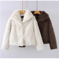 Женская свободная короткая зимняя куртка из искусственного меха