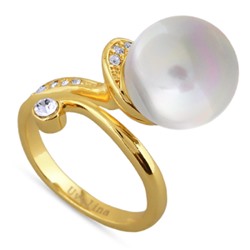 Кольцо (Майорка 12мм белая; покрытие золото)