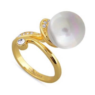 Кольцо (Майорка 12мм белая; покрытие золото)