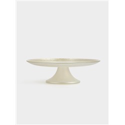 Блюдо на ножке, 21х7 см, стекло, молочное/шампань, Marbella