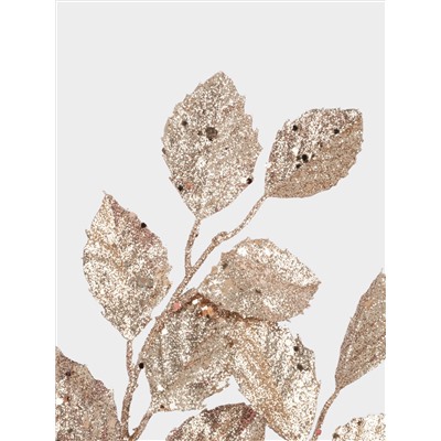 Ветка декоративная, 74 см, пластик/металл, золотистая, Листья, Interior gold