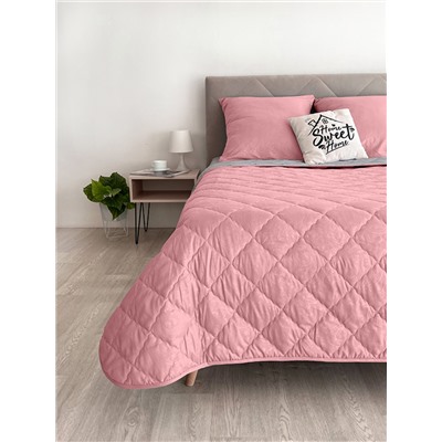 Комплект постельного белья с одеялом New Style КМ-019 серый-брусника