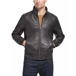 Tommy Hilfiger Men's Faux Leather Stand Collar Bomber