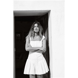 SMOCKED AND PLEATED SHORT DRESS