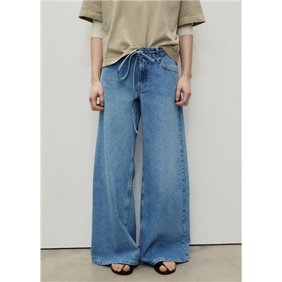 Jeans wideleg tiro bajo cinturón