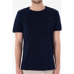Erkek Regular Fit Bisiklet Yaka Lacivert Basic Tişört