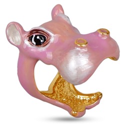Кольцо Бегемот (эмаль розовая; покрытие золото), Есть комплект