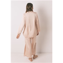 Pijama largo strass satén naranja