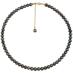 Колье (жемчуг серо-зеленый 6-7мм; покрытие золото) 37-43см