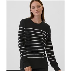 Textured Stripe Crewneck Sweater