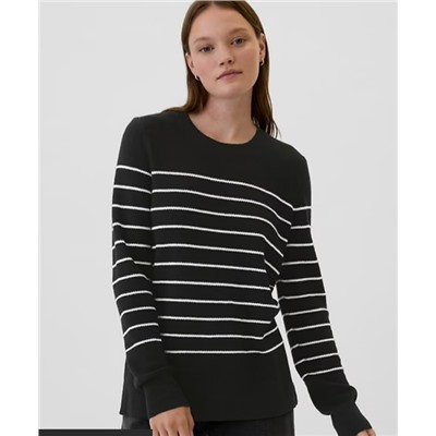 Textured Stripe Crewneck Sweater
