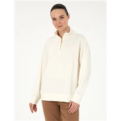 Ekru Regular Fit Modal Kumaş Sweatshirt