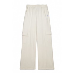 Pantalón largo flare felpa marfil