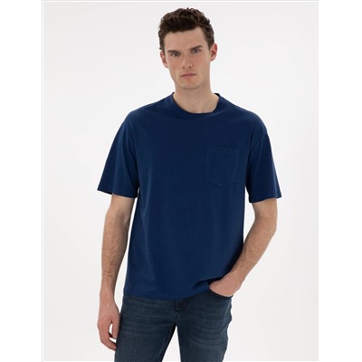 Açık Lacivert Comfort Fit Basic Tişört