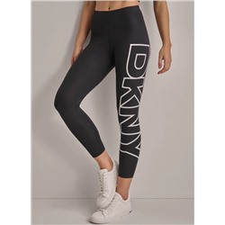 CROPPED MID-RISE LOGO COMPRESSION LEGGING