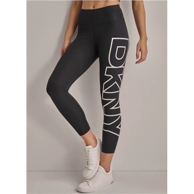 CROPPED MID-RISE LOGO COMPRESSION LEGGING