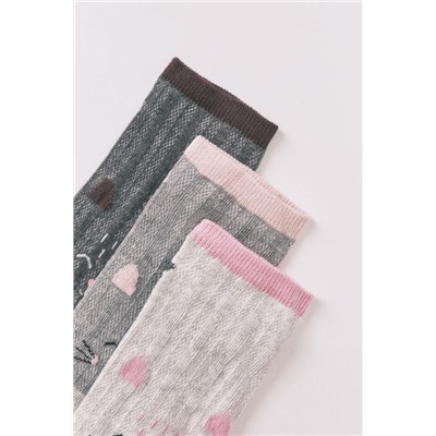 Pack 3 calcetines cortos gatos gris