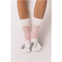 Calcetines largos perro blanco