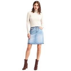 1969 denim let-down hem skirt