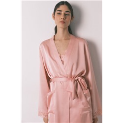 Bata midi satén rosa