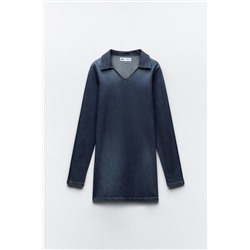 TRF DENIM POLO DRESS