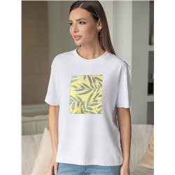 Футболка с принтом свободная из премиального 100% хлопка