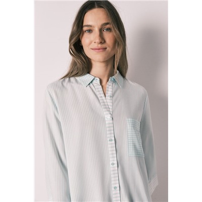 Camisola rayas y cuadros Vichy verde