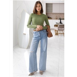 Джемпер тонкой вязки из вискозы с нейлоном