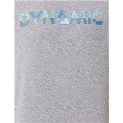Açık Gri Melanj Slim Fit Baskılı Bisiklet Yaka Tişört