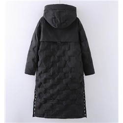 Женское теплое зимнее длинное хлопковое пальто с капюшоном в клетку