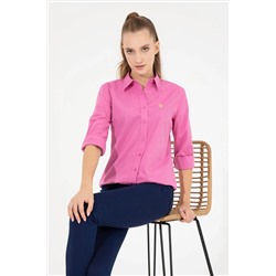 Kadın Pembe Uzun Kollu Basic Gömlek
