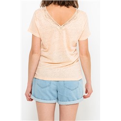 Top de lino Naranja pastel