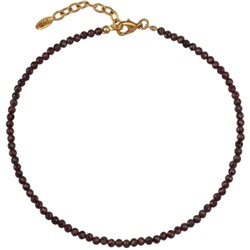 Колье Селена (гранат 4мм; покрытие золото) 37-43см