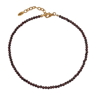 Колье Селена (гранат 4мм; покрытие золото) 37-43см