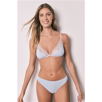 Pack 2 bragas brasileñas algodón azul y  blanco
